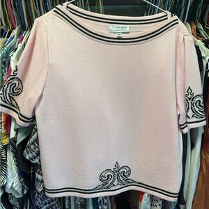 St. John Sport by Marie Gray Pink Top with Black Detailing